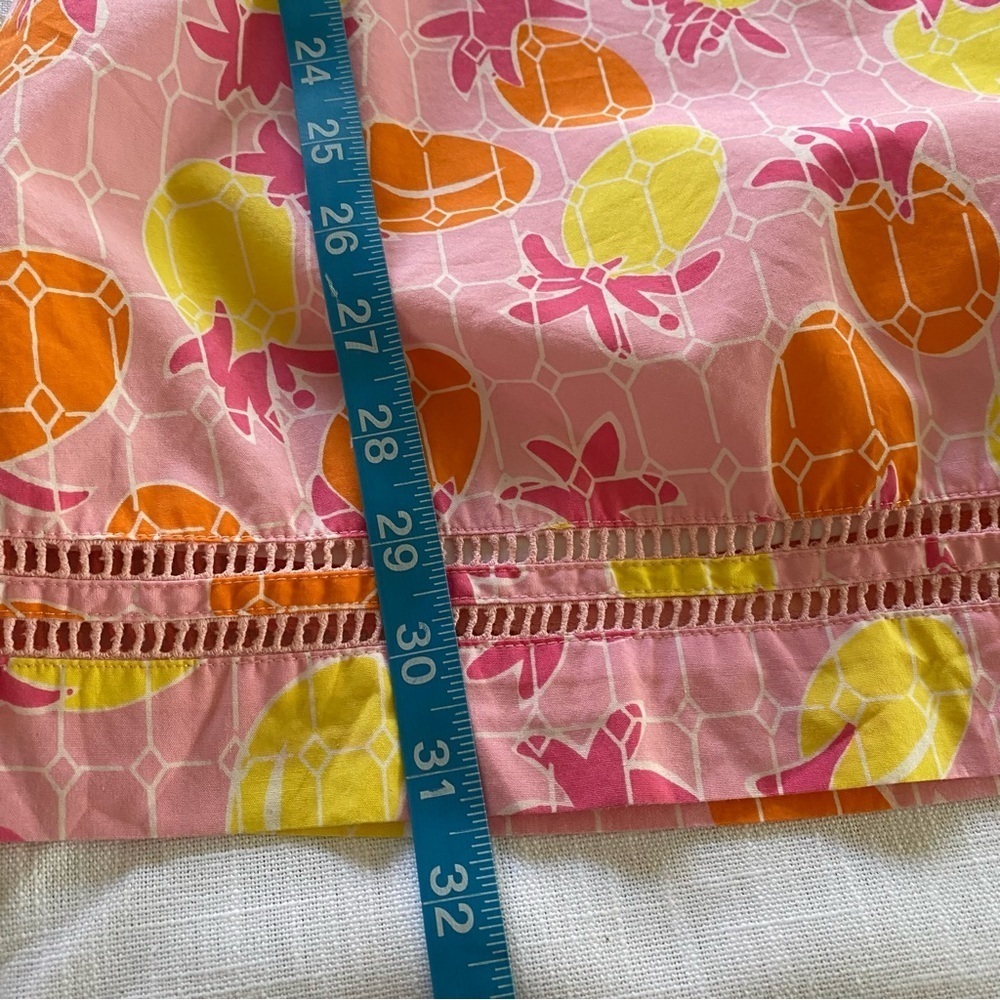 Lilly Pulitzer Vintage Pink Yellow Orange Pineapple Tile Print Mini Dress 0 - Picture 15 of 15